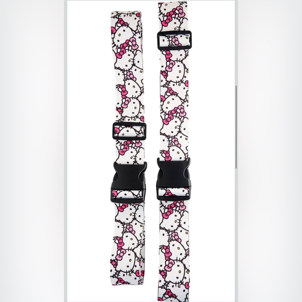 Sanrio Hello Kitty 2-Piece Set Adjustable Luggage Straps from 30'' to 72”.